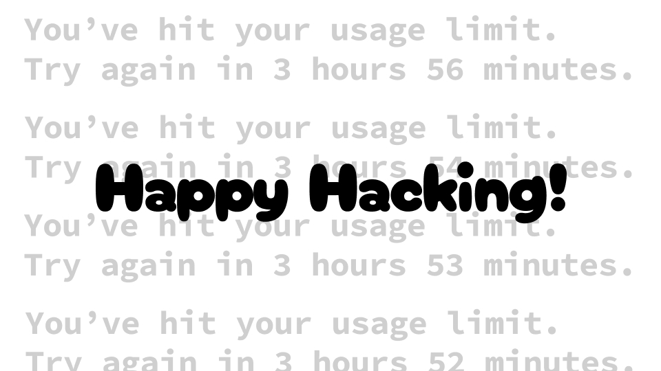 Happy Hacking!